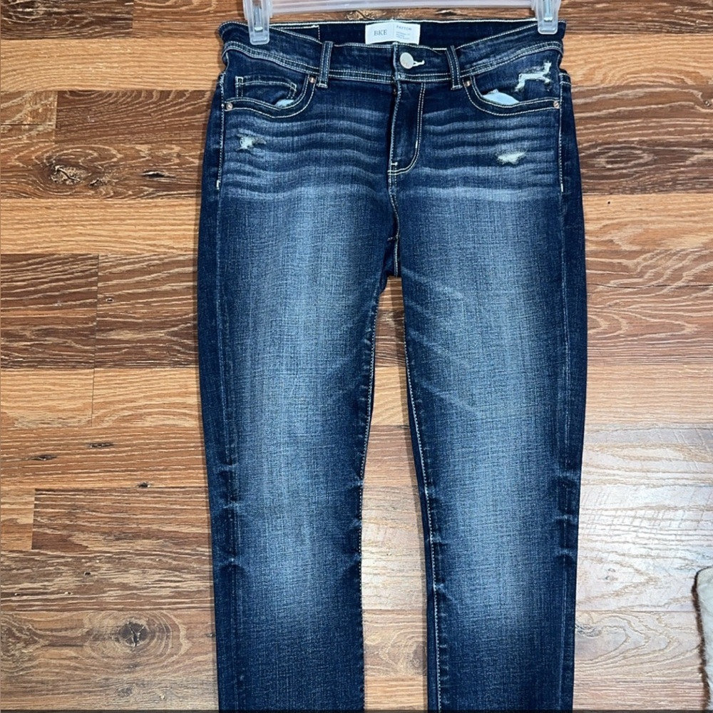 BKE Blue Skinny Jeans with Fading Effects